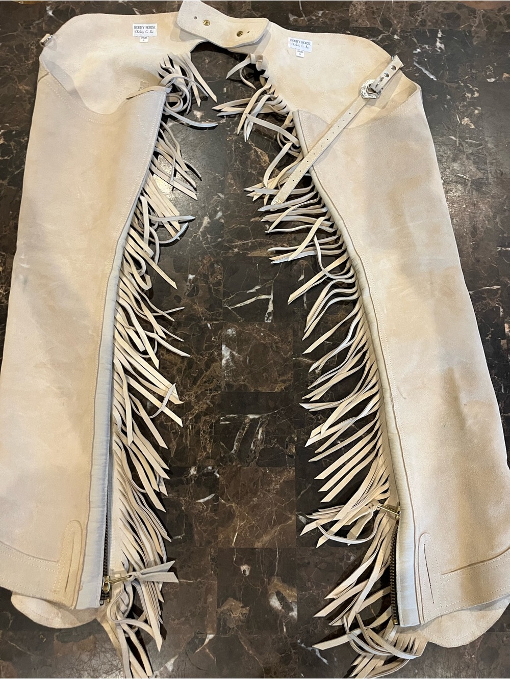 Hobby Horse Clothing Co. Yourh Size Small Fringe Suede Chaps - Cream